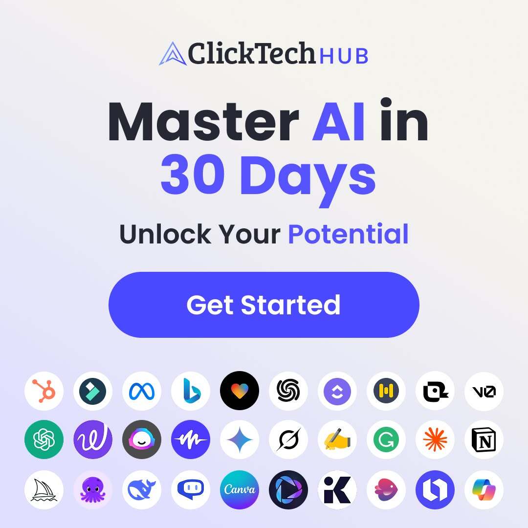 ClickTech HUB — Master AI in 30 Days program with 30+ integrated AI tools